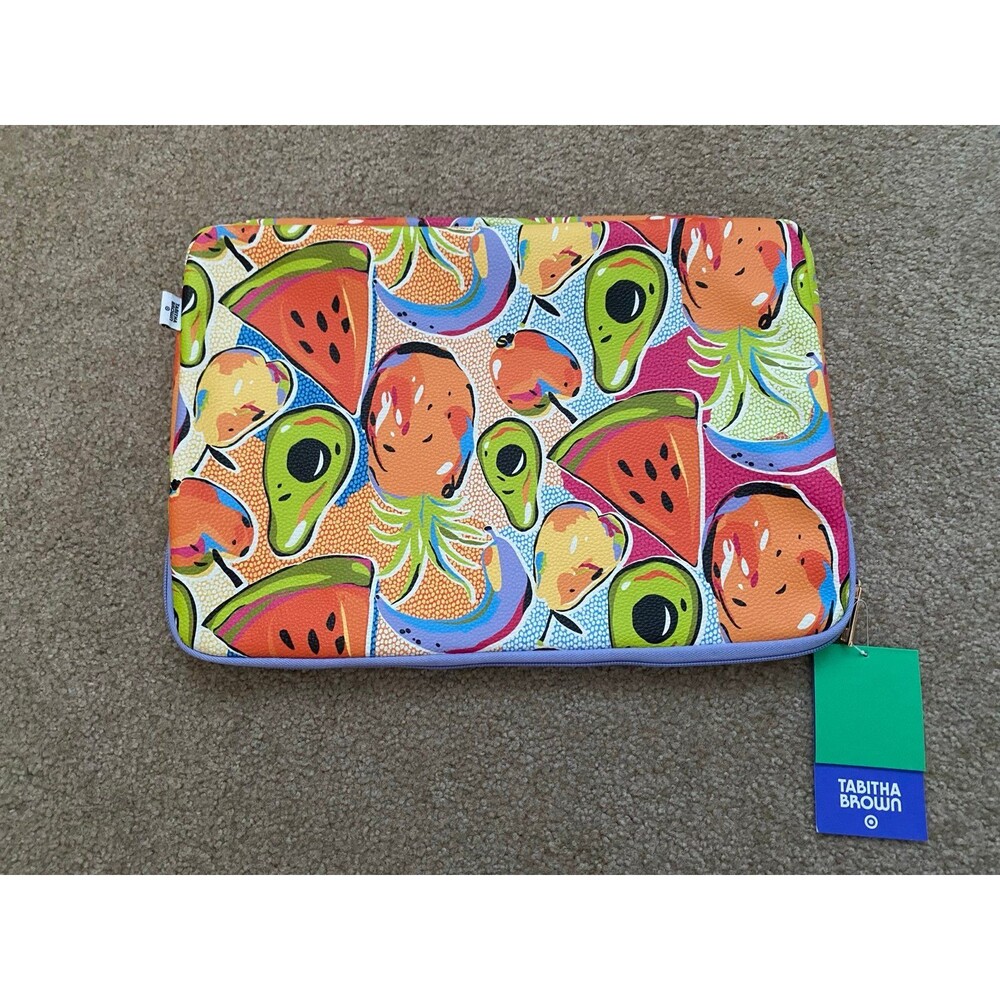 15" Tech Sleeve Zippered Laptop Case Fruit Print - Target Tabitha Brown NWT